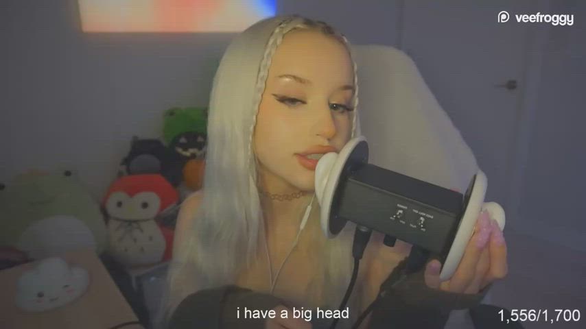asmr blonde long tongue tongue fetish clip