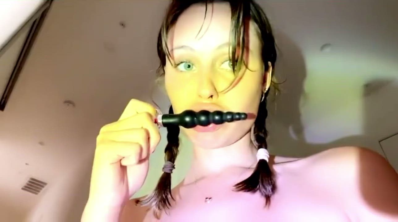 Playing with her toys