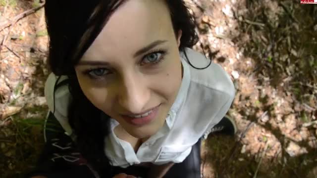 Amateur cumslut in the forest