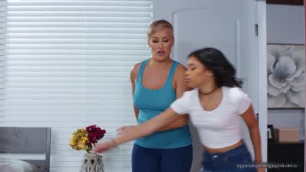 Mom And Young Girl Strap And Licks