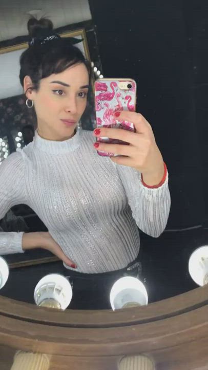 Brunette Dress Selfie clip