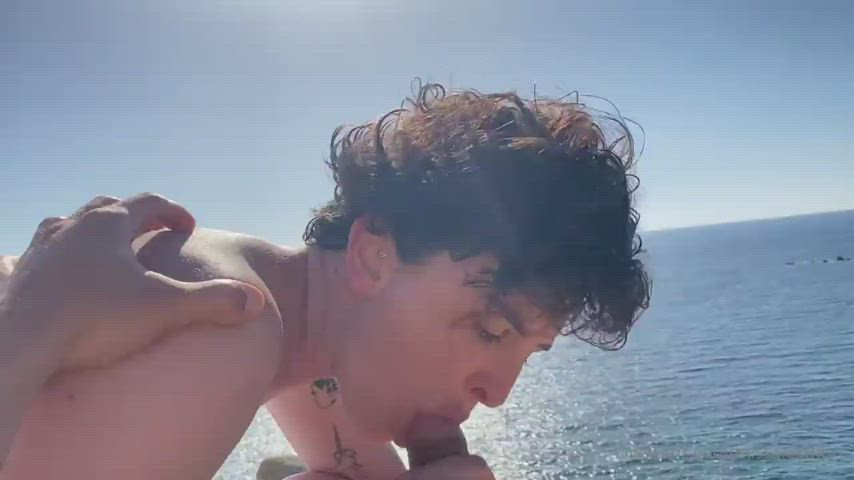 amateur beach blowjob cum cumshot outdoor clip