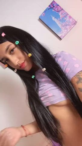 big tits camgirl latina lingerie natural tits sensual tattoo teen webcam clip