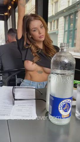 Flashing at the cafΓ©
