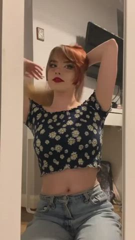 kawaii girl redhead tiktok clip