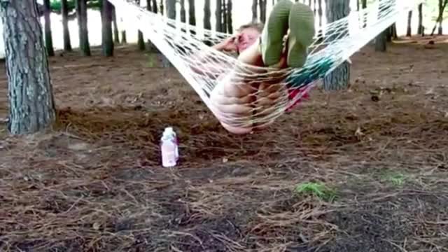 Mature Nude Female MK Swinging In Hammock NSFW version, ext.