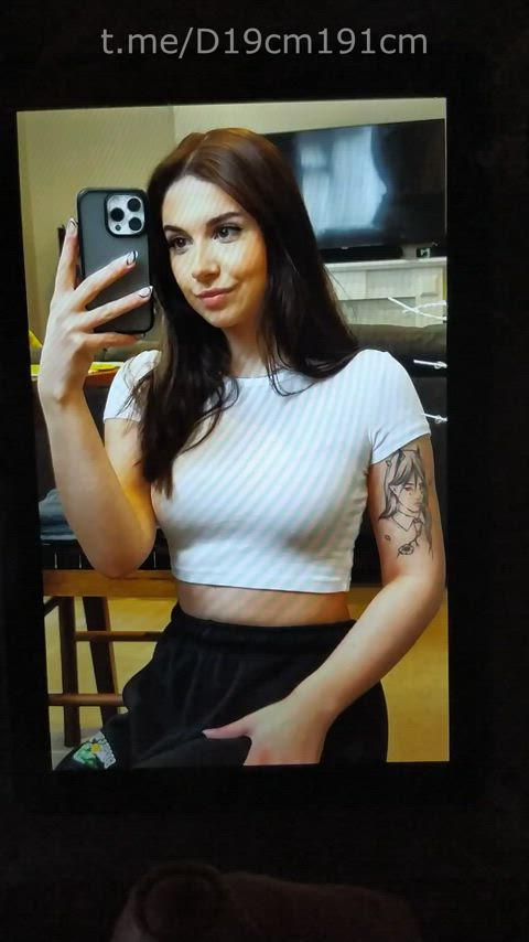 british brunette celebrity cum cumshot facial gamer girl tiktok tribute clip