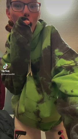 clothed glasses jiggle tiktok clip