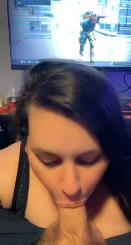 bbw blowjob gamer girl clip
