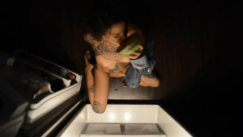 amateur kitchen solo striptease teasing clip