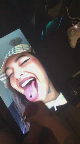 cumshot tongue fetish tribute clip