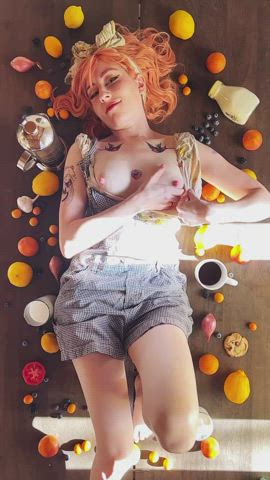 Amateur Lactating MILF Milking Redhead clip