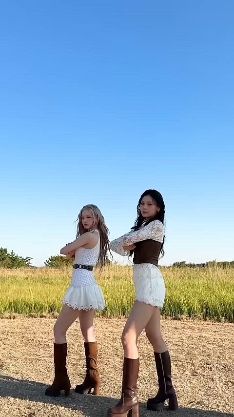 ass blonde boots brunette dance hips kpop clip