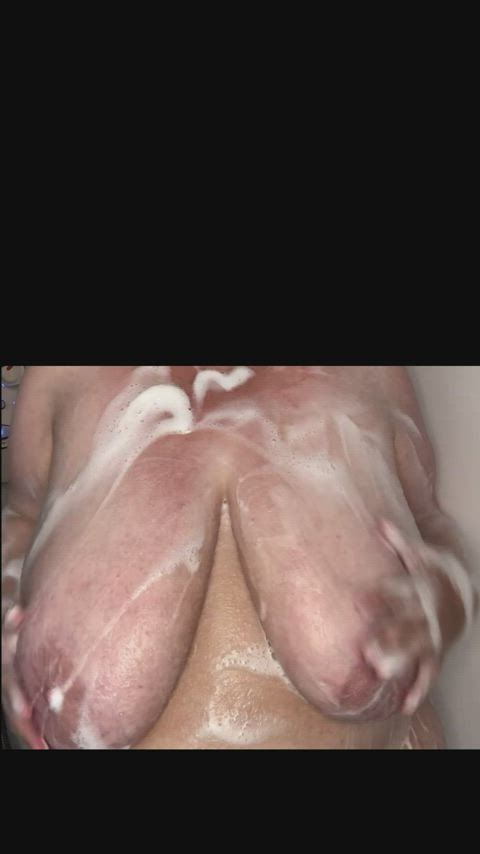 amateur bbw big tits chubby homemade nsfw natural tits shower soapy tits clip