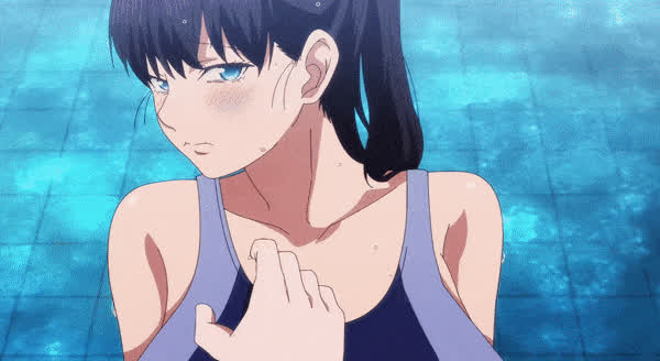 Anime Big Tits Bouncing Tits Ecchi Nipples Swimsuit clip