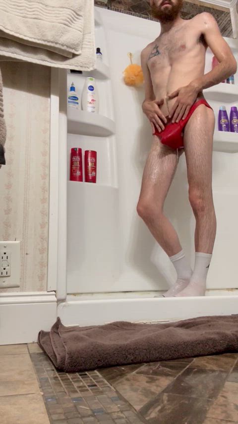 cute male masturbation shower socks solo clip