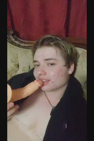Getting my dildo wet with my spit 🥰