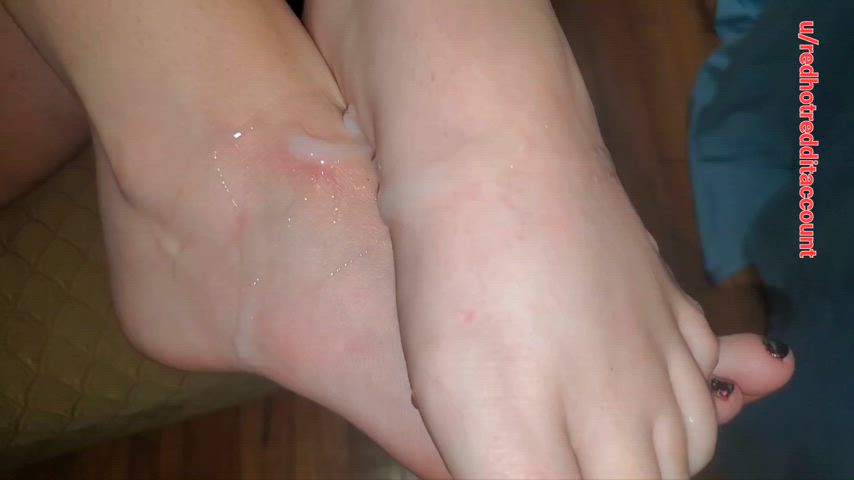 Sometimes i let him cum on my feet..