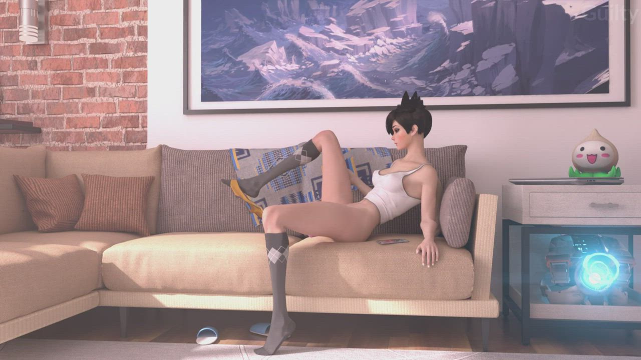 Animation Dildo Legs Up Masturbating Sex Toy Socks Spreading clip