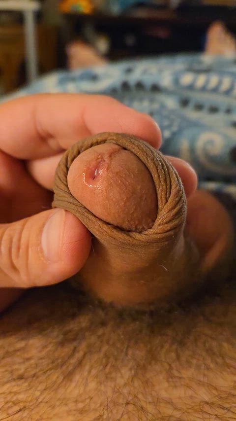 big dick circumcised cock foreskin male masturbation pov solo clip