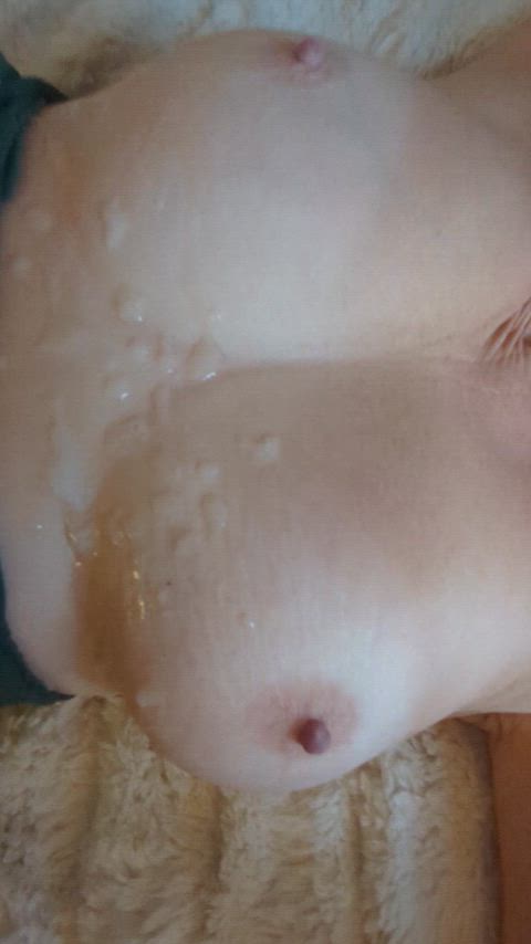 True cumsluts show off their cum trophies