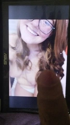 cum cumshot glasses redhead smile tribute clip