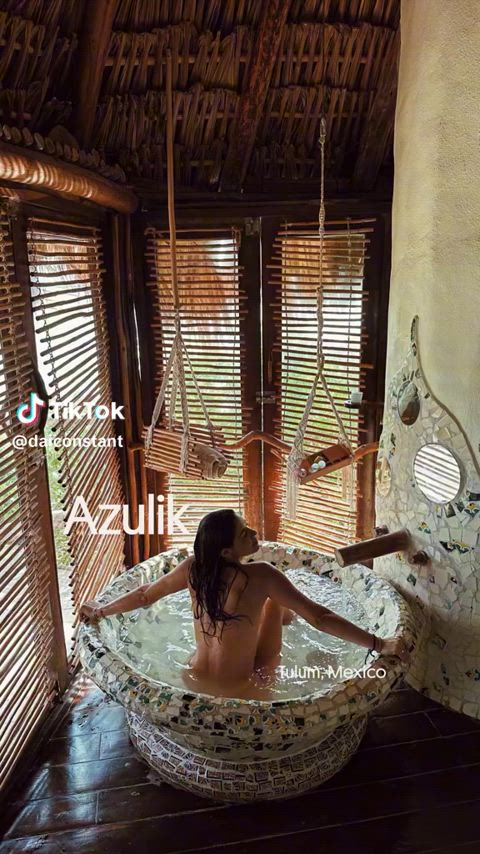 Hot girl bathing