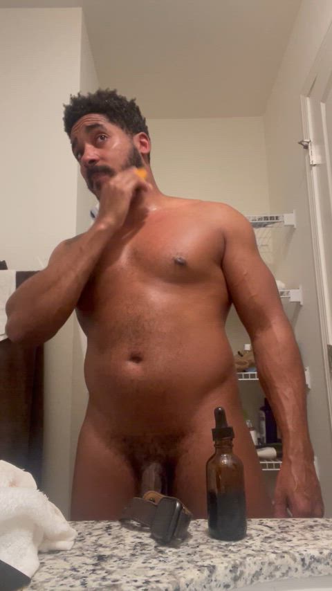 beard oil shower black-porn clip