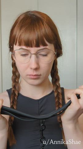 innocent kinky leash solo bdsm clip