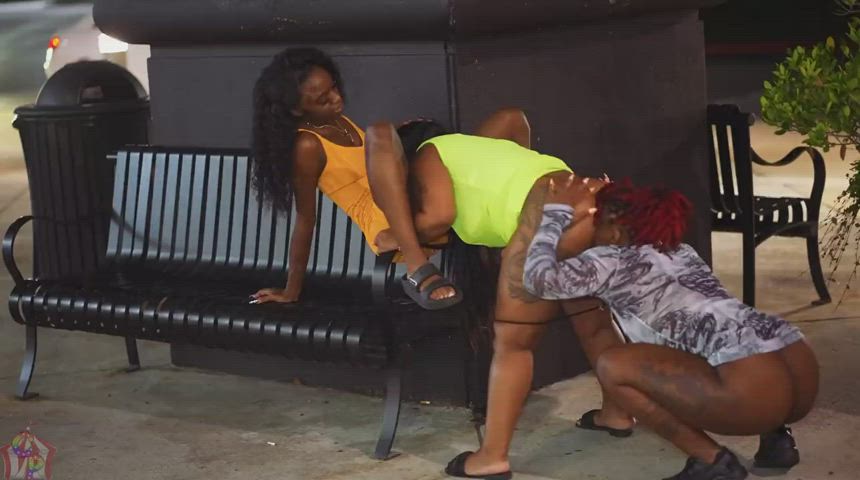 lesbians public pussy eating threesome clip