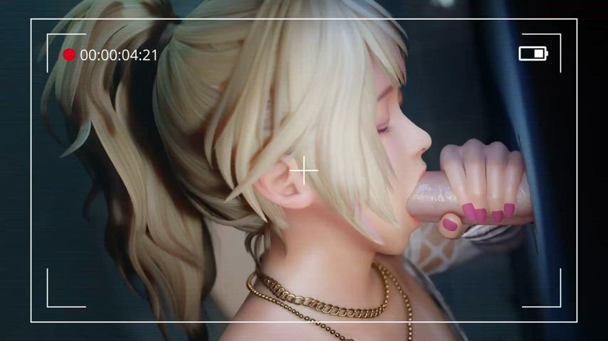 animation blonde blowjob fellatio glory hole oral clip