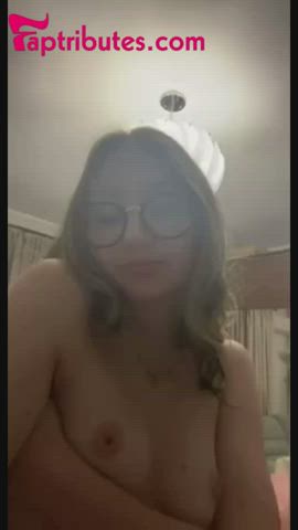 blonde glasses nude petite small tits teen teens tits clip