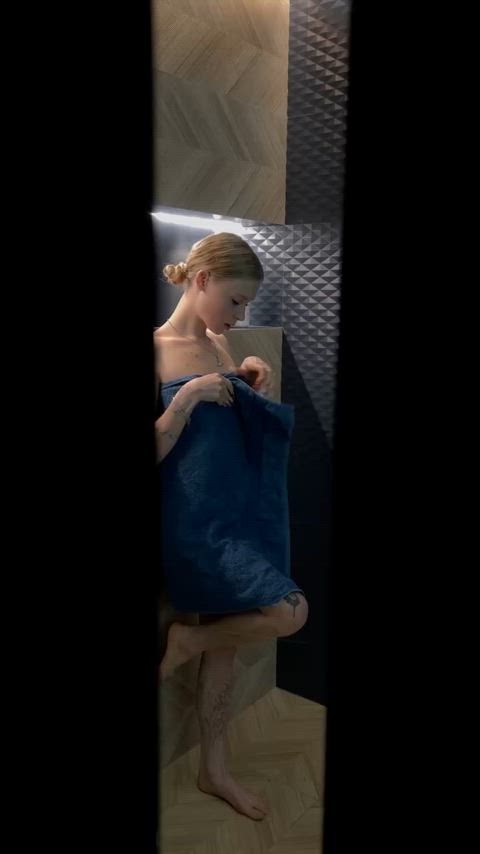 babe bathroom blonde cute onlyfans teen tits just-boobs thick-booty clip