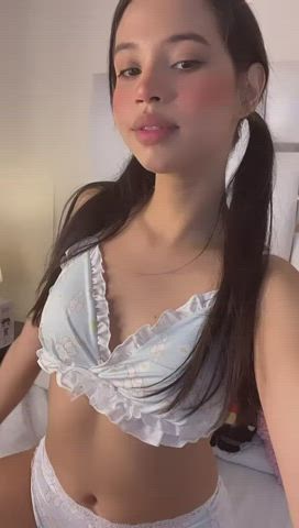 brown eyes brunette cute kawaii girl latina petite skinny small tits teen clip