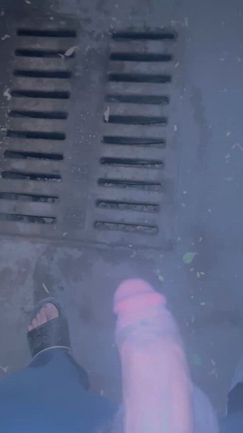 My cock was semi hard but i had to pee badly