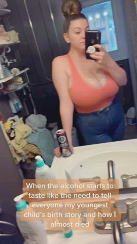 busty cleavage huge tits clip