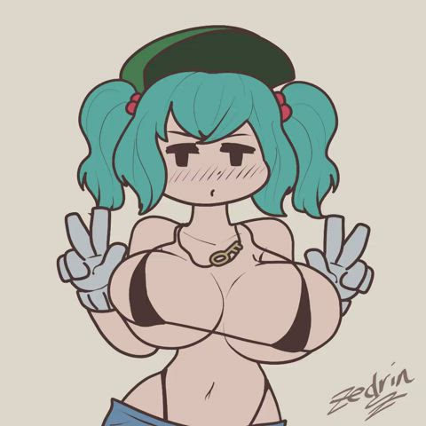 animation anime big tits bikini dancing clip