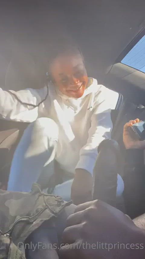 bbc blowjob car ebony clip