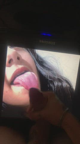 cumshot tongue fetish tribute clip