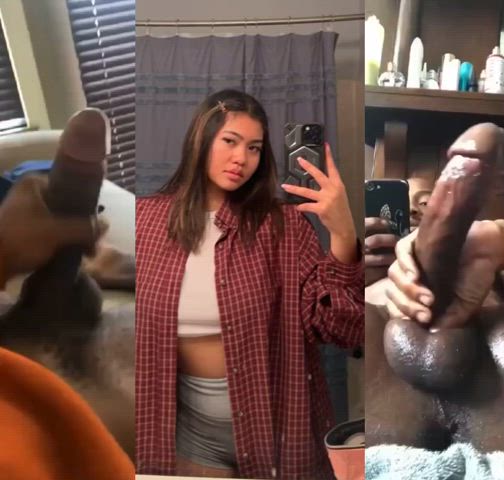 asian bbc babecock big dick cumshot interracial masturbating tiktok tribute clip
