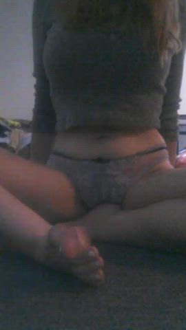 Foot Fetish Masturbating Panties Porn GIF