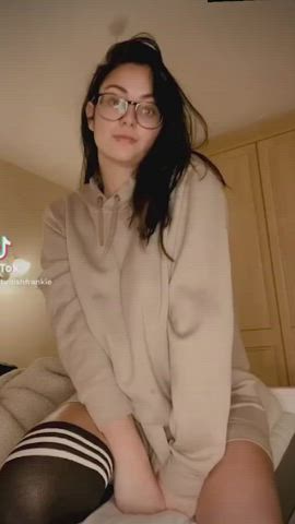 amateur big tits brunette cum glasses naked onlyfans sex tiktok clip