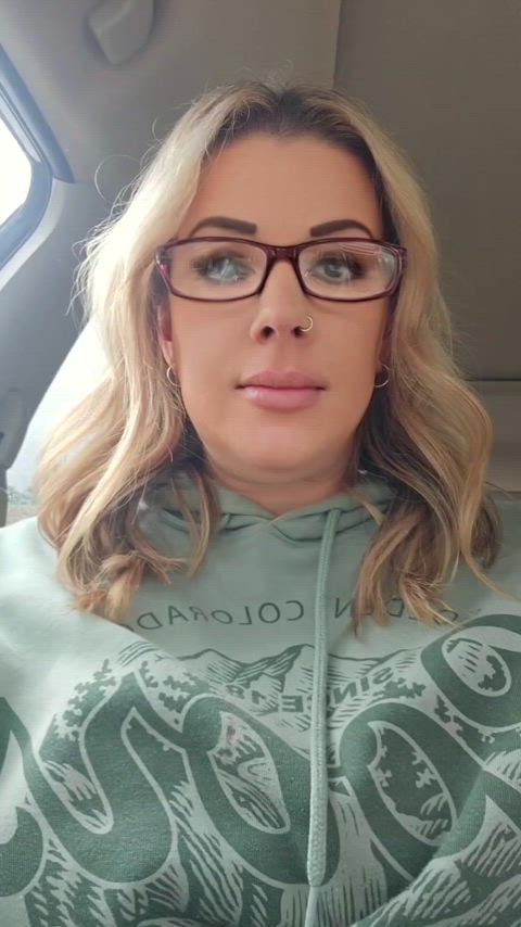 Big tits out in parking