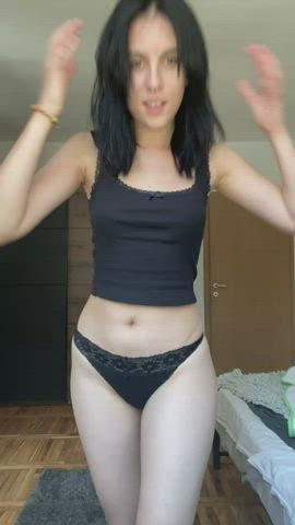 18 years old goth stripping on-off clip