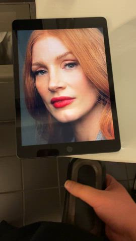celebrity cum cumshot jessica chastain toy tribute clip