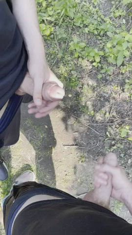 jerk off jerkmate male masturbation outdoor clip