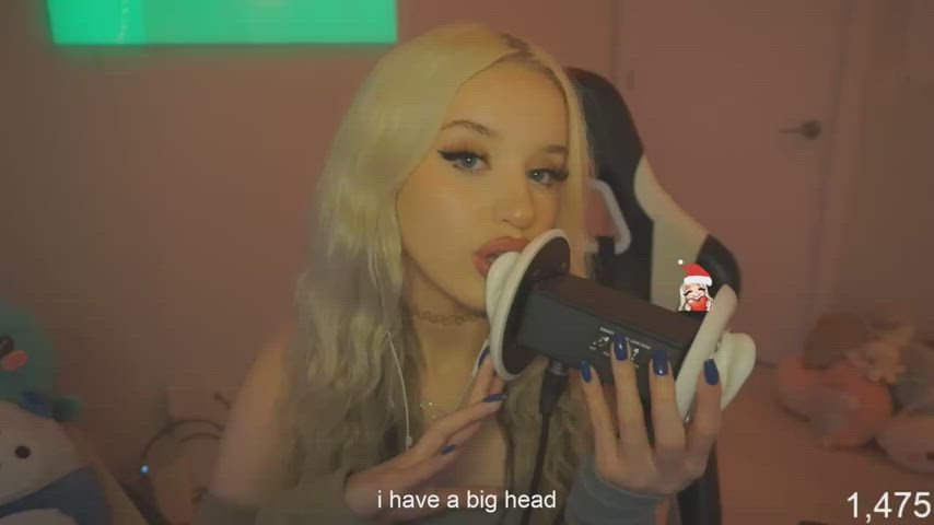 asmr blonde tongue fetish clip