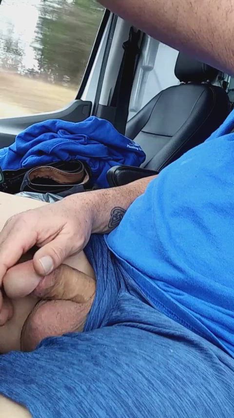amateur car cock jerk off male masturbation masturbating solo clip
