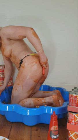 big ass food fetish milf messy pawg wet and messy clip