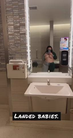 Airport restroom titties out. I had lots of fun. π